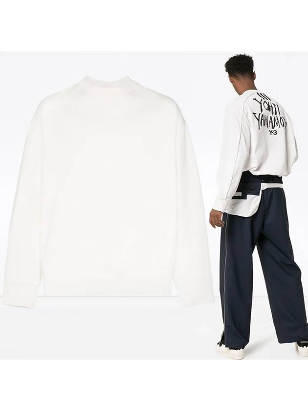 Back Logo Cotton Sweatshirt White - Y-3 - BALAAN 2