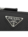 Triangle Logo Saffiano Half Wallet Black - PRADA - BALAAN 9