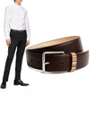 Signature Striped Leather Belt Brown - PAUL SMITH - BALAAN.