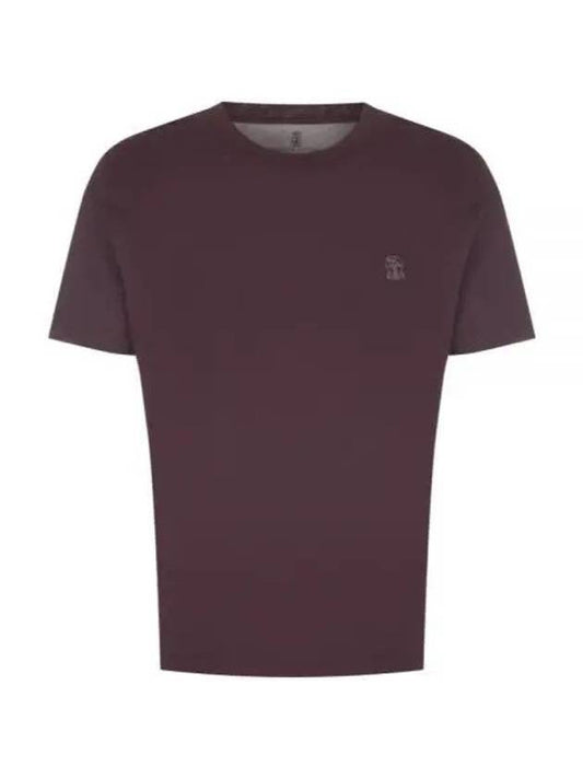 Logo Short Sleeve T-shirt Purple - BRUNELLO CUCINELLI - BALAAN 1