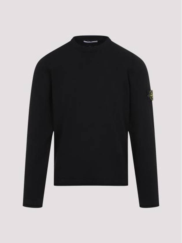 Logo Organic Cotton Long Sleeve T-Shirt Black - STONE ISLAND - BALAAN 2