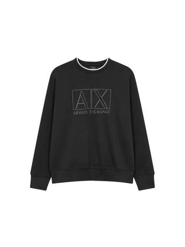 Men s Square Logo Stretch Sweatshirt Black 270649 - ARMANI EXCHANGE - BALAAN 1