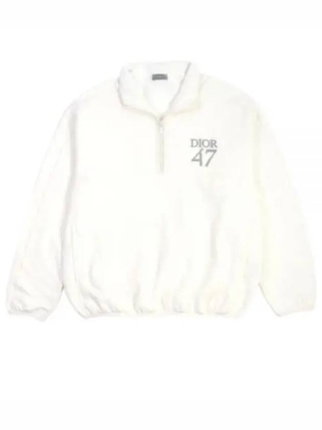 Stand Collar Regular Fit Sweatshirt White - DIOR - BALAAN 2