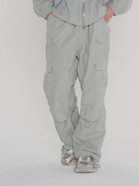 Light nylon parachute pants LIGHT NYLON PARACHUTE PANTS GRAY - INTERSECTION - BALAAN 1