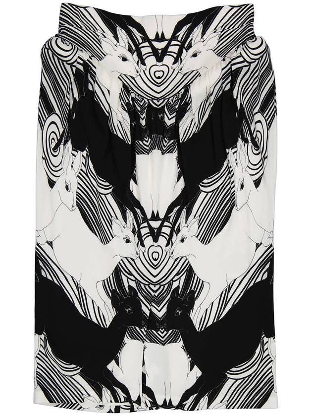 Women's Deer Print Jersey Silk H-Line Skirt - BURBERRY - BALAAN 1