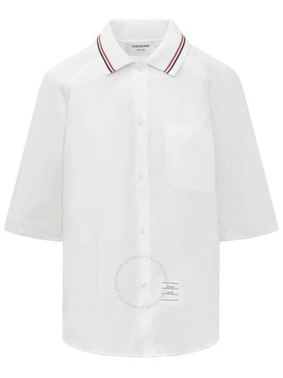 Poplin Box Pleat Long Sleeve Shirt White - THOM BROWNE - BALAAN 2