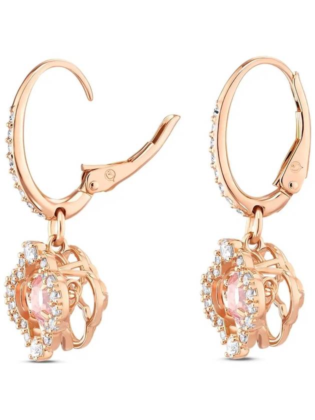 Una Sparkling Dance Clover Drop Earrings Pink Rose Gold - SWAROVSKI - BALAAN 5