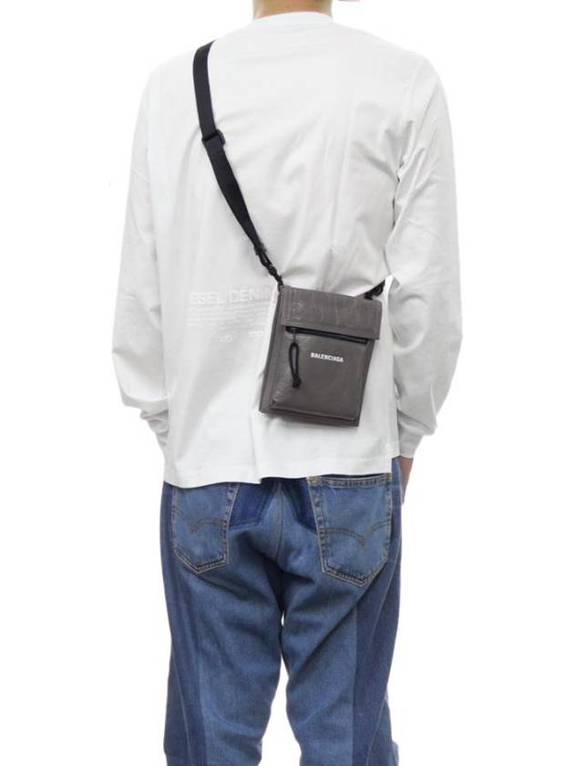 Explorer Leather Cross Bag Grey - BALENCIAGA - BALAAN 3