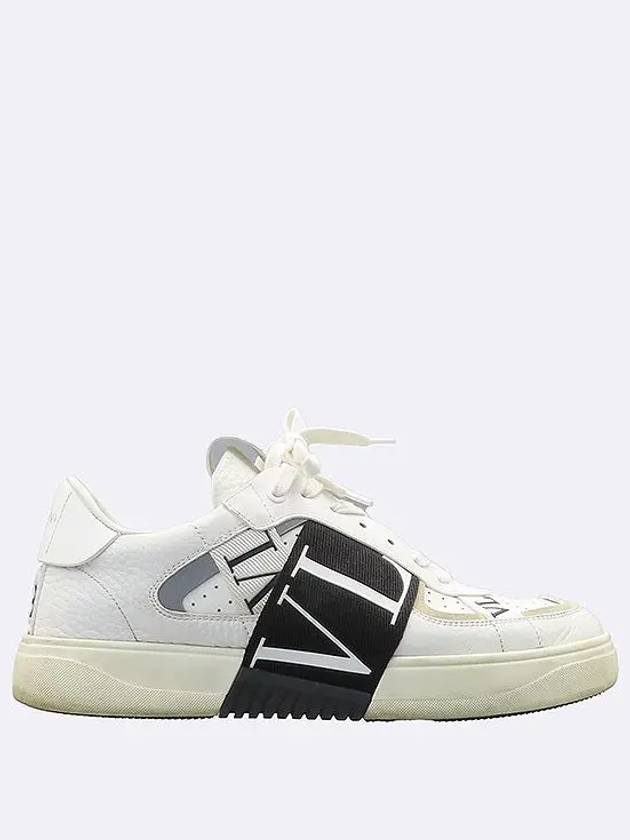 5Y2S0C58WRQ White Color Calfskin Fabric Band VL7N Low Top Men s Sneakers 40 250MM - VALENTINO - BALAAN 3