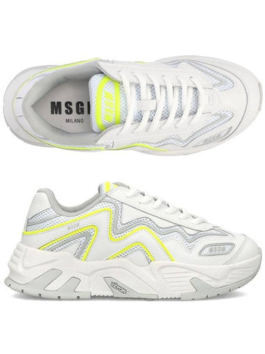 Logo Low Top Sneakers White - MSGM - BALAAN 1