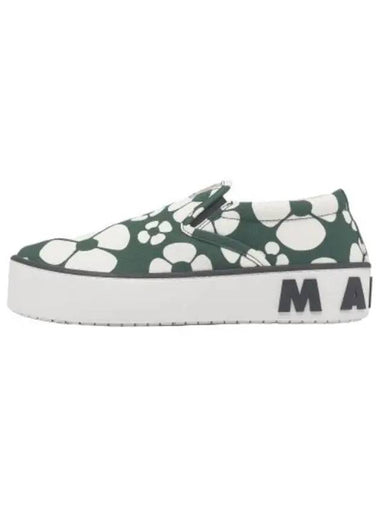 Carhartt Floral Print Slip On Forest Green Stone White Athletic Shoes Sneakers - MARNI - BALAAN 1