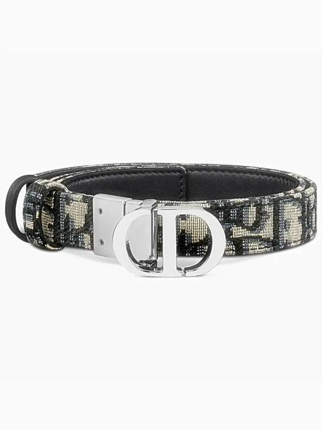 30 Montaine 20MM Reversible Leather Belt Blue Beige - DIOR - BALAAN 5