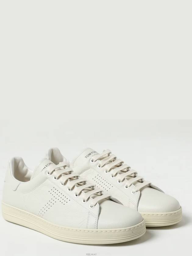 Grain Leather Low Top Sneakers White - TOM FORD - BALAAN 3