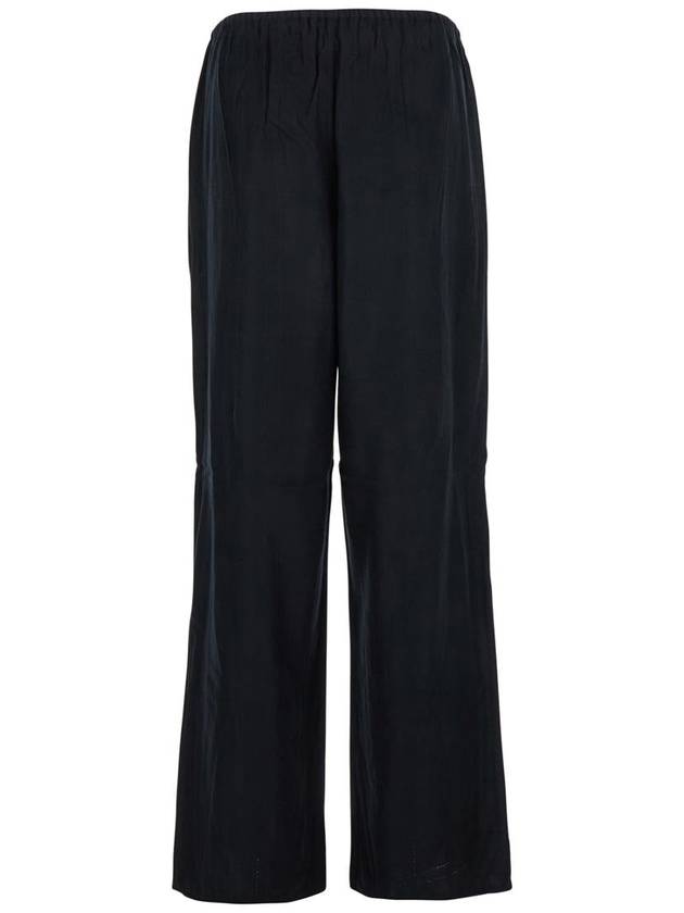 Blsck High Waisted Pants With Monogram And Elastic Waist In Modal Woman - TOTEME - BALAAN 2