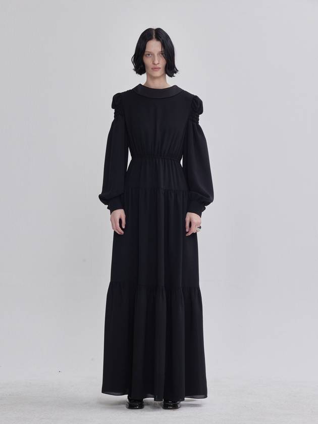 Rai Rai signature sleeve puff detail cancan long dress black - LIE - BALAAN 1