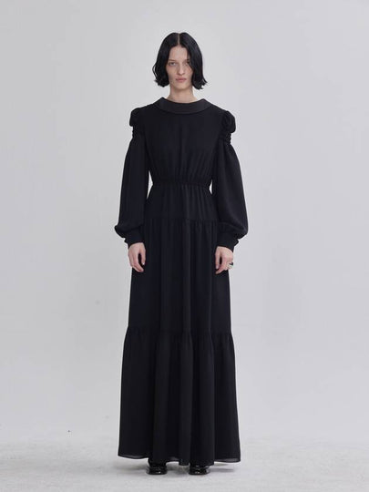 Rai Rai signature sleeve puff detail cancan long dress black - LIE - BALAAN 2