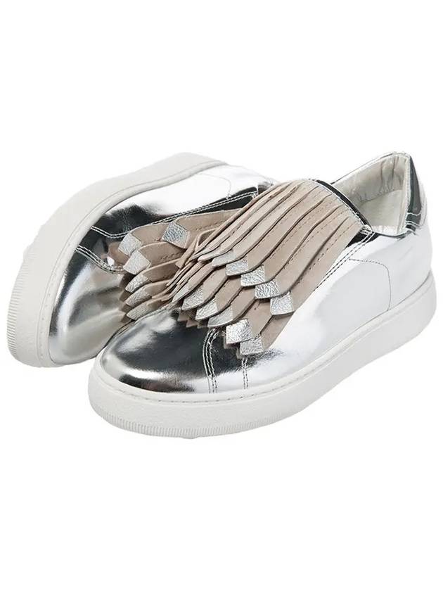 Women's Fringe Low Top Sneakers Silver - PHILIPPE MODEL - BALAAN 3