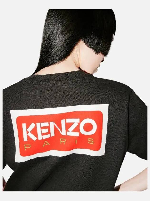 Women's Paris Logo Loose Cotton Short Sleeve T-Shirt Black - KENZO - BALAAN 3