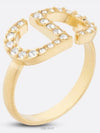 Petite CD Metal White Crystal Ring Gold - DIOR - BALAAN 2