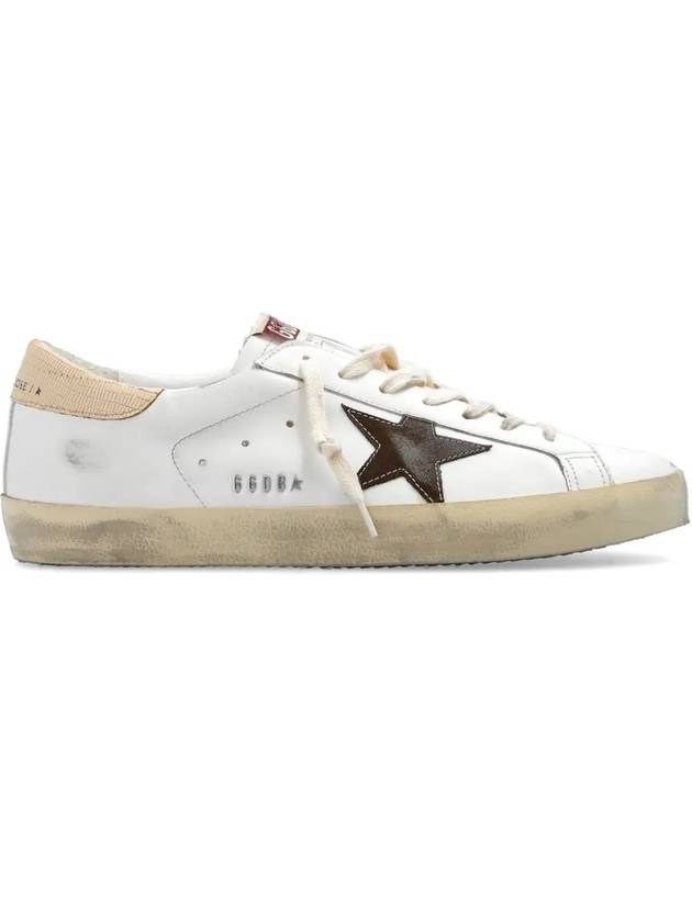 Superstar Brown Tab Classic Leather Low Top Sneakers White - GOLDEN GOOSE - BALAAN 3