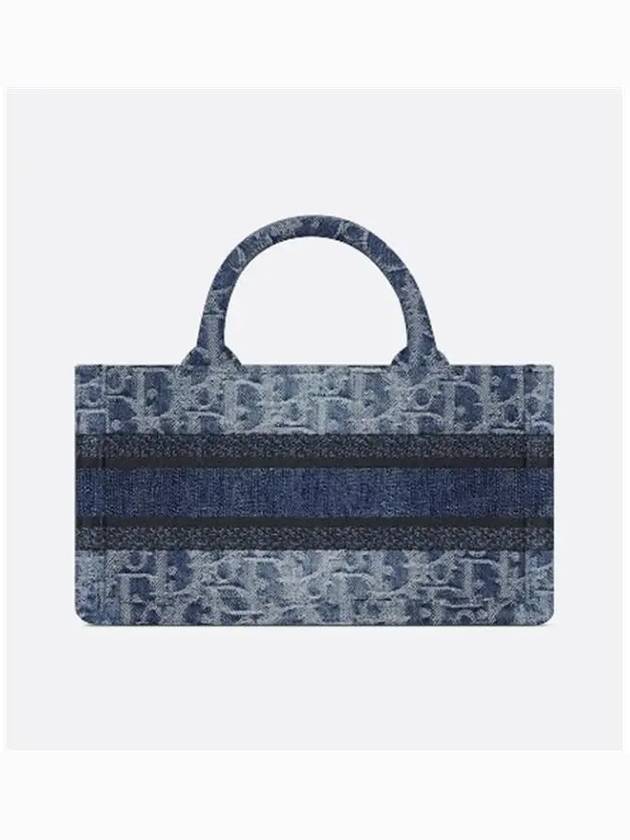 Oblique Jacquard Denim Mini Book Tote Bag Blue - DIOR - BALAAN 6