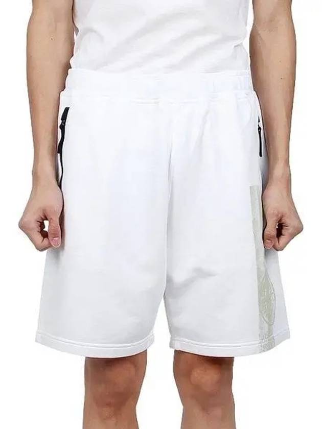 Stone Island logo print elastic waist shorts - STONE ISLAND - BALAAN 2