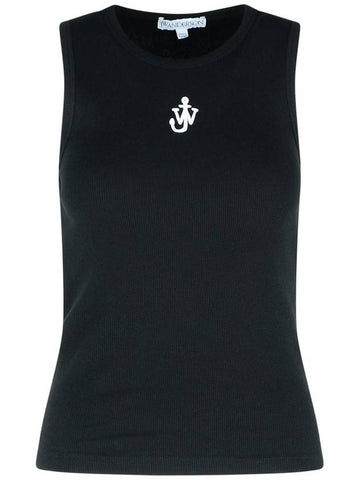 JW Anderson 'Anchor' Black Cotton Tank Top - JW ANDERSON - BALAAN 1