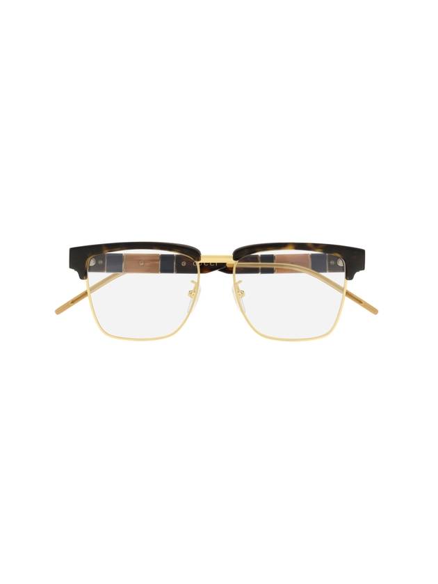 Eyewear Logo Frame Glasses Havana Gold - GUCCI - BALAAN 1