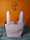 Picotan Rock Lucky Daisy Micro Bag Printed Swift Palladium Hardware Mauve Silvestre Cuvret Blanc - HERMES - BALAAN 7