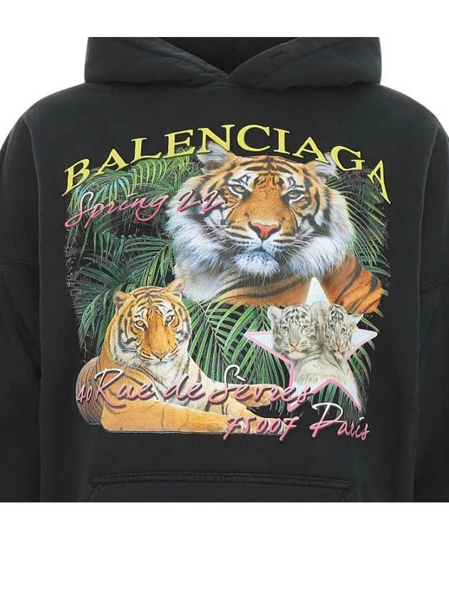 Tiger Print Hoodie Black - BALENCIAGA - BALAAN 6