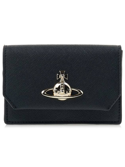 Saffiano Biogreen Business Card Holder Black 5112001JU S000B N401 - VIVIENNE WESTWOOD - BALAAN 1