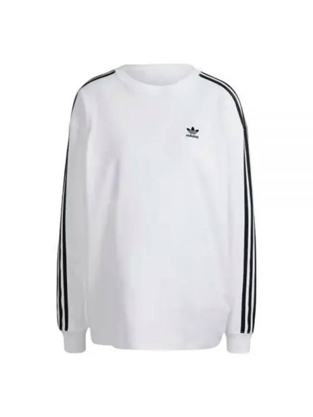 3 Stripes Stretch Cotton Long Sleeve T-Shirt White - ADIDAS - BALAAN 2