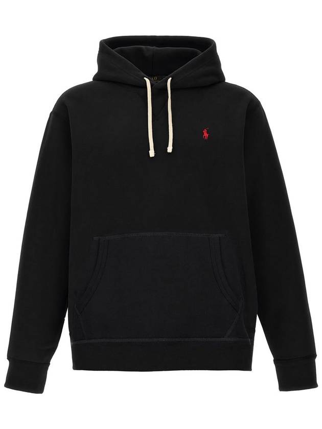 Embroidered Logo Pony Hoodie Black - POLO RALPH LAUREN - BALAAN 2