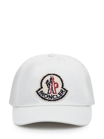 Logo Patch Ball Cap White - MONCLER - BALAAN 1