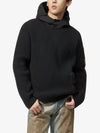 Lambswool Chrome Blend Hooded Knit Top Black - CP COMPANY - BALAAN 2