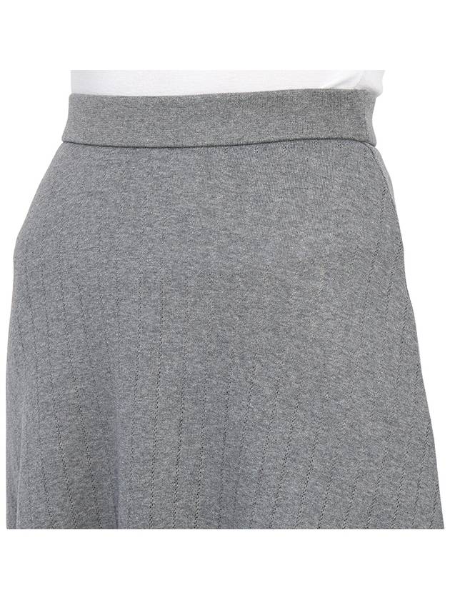 Pointelle Rip Below The Knee A-Line Skirt Grey - THOM BROWNE - BALAAN 11