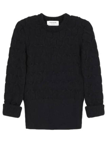 Detail cable knit dark navy - THOM BROWNE - BALAAN 1