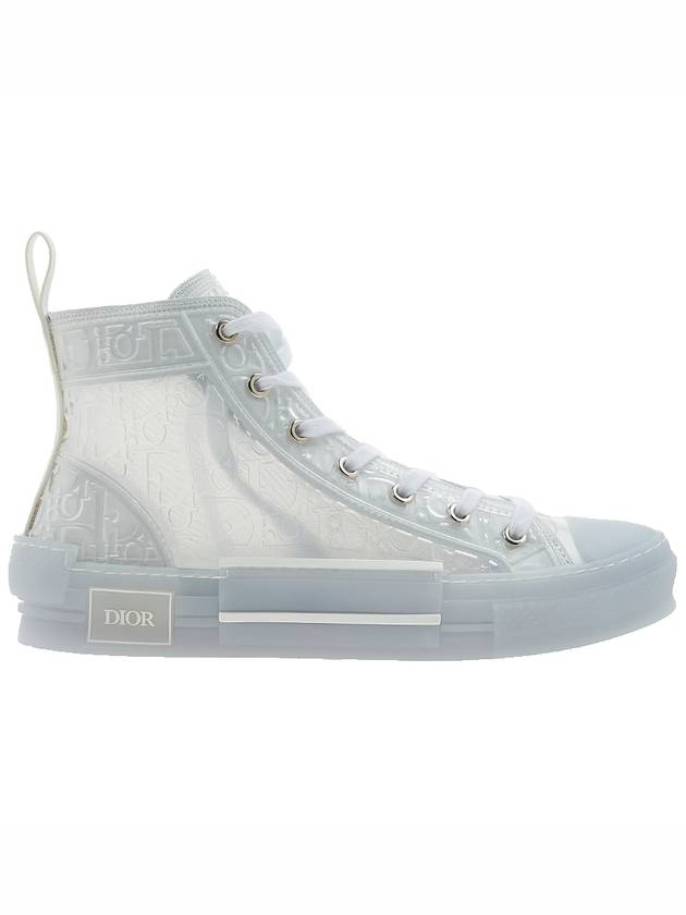 B23 Oblique Canvas High Top Sneakers White - DIOR - BALAAN 3