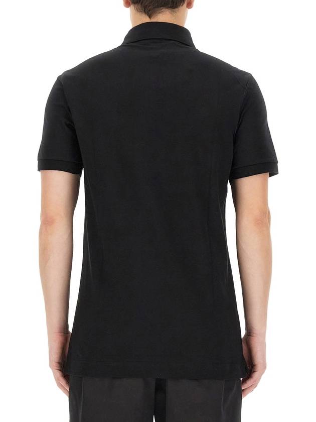 Men's Logo Plaque Cotton PK Shirt Black - DOLCE&GABBANA - BALAAN 4