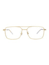 Eyewear Double Bridge Square Metal Eyeglasses Gold - BOTTEGA VENETA - BALAAN.