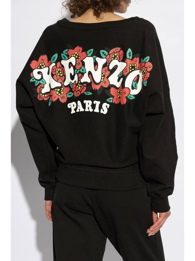 Kenzo Printed Sweatshirt, Women's, Black - KENZO - BALAAN 4