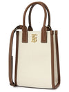 Frances Canvas Leather Mini Tote Bag Ecru Tan - BURBERRY - BALAAN 3