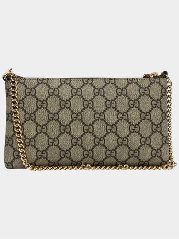 GG Supreme Mini Chain Shoulder Bag Beige 779791 - GUCCI - BALAAN 1