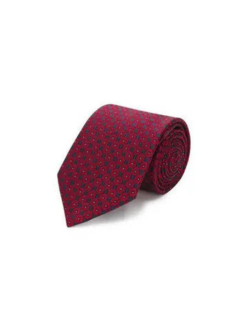 Zegna Geometric Print Silk Tie Red Z5D85TA51P8 - ERMENEGILDO ZEGNA - BALAAN 1