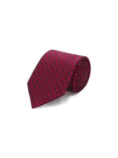 Zegna geometric print silk tie red - ERMENEGILDO ZEGNA - BALAAN 1