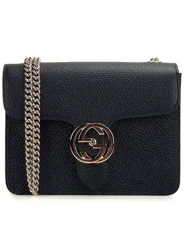 Interlocking GG Chain Small Cross Bag Black - GUCCI - BALAAN 2