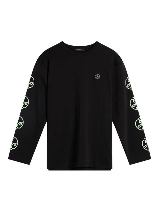 Camilo Graphic Crew Neck Long Sleeve T-Shirt Black - J.LINDEBERG - BALAAN 2