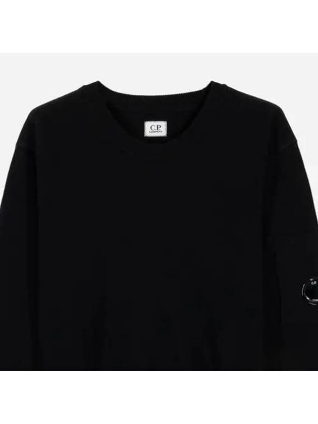 Lens Detail Crew Neck Knit Top Black - CP COMPANY - BALAAN 3