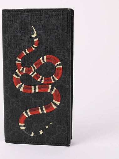 Black GG Supreme Kingsnake Long Wallet 459456 - GUCCI - BALAAN 1