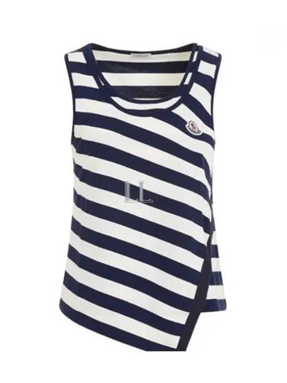 Striped Asymmetric Sleeveless White Black - MONCLER - BALAAN 2